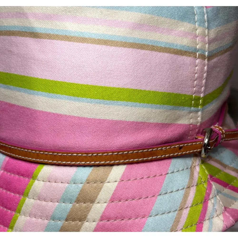 Y2K Coach Soho Stripe Crusher Hat Size M/L